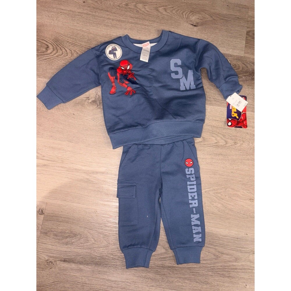 Baby Boys 12 Month Spider-Man  2 pc sweatsuit NWT Sweatshirt‎ Sweatpants